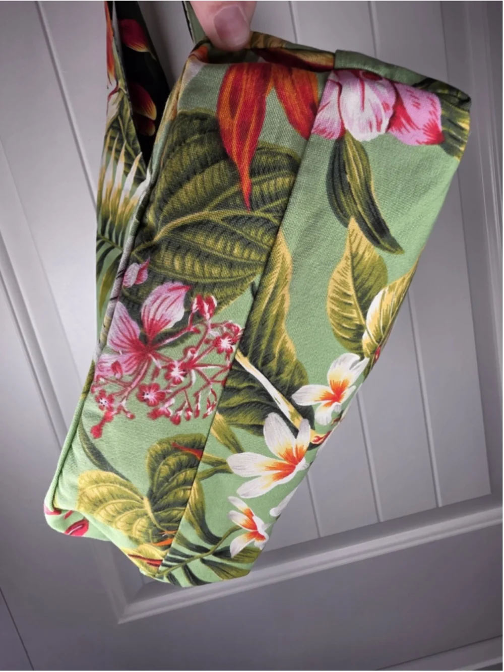 Pinkham Made In Hawaii Reversible Canvas Tote Bag Tropical Hibiscus Floral Black